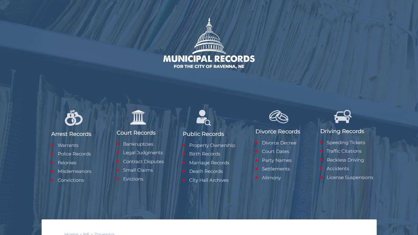 Municipal Records in Ravenna ne